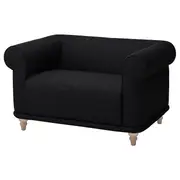 VISKAFORS 1,5-seat armchair, Lejde anthracite/birch
