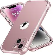 ORETECH Designed for iPhone 14 Case with [2 x Tempered Glass Screen Protector] [Shockproof Protective] Soft TPU Silicone Phone Case for iPhone 14 Case-6.1''Rosegold