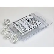 CHX 23271 Translucent Clear/white Set of Ten d10s