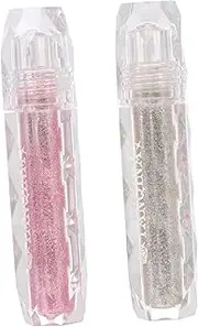 2pcs Eyeshadow Liquid Balm Eye Shadow Glow Plumper Lip Plumping Makeup Palette Cosmetics Silver Plastic