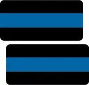 2 - 3"x1.8" Thin Blue Line Decal SET Police Officer Sheriff Dept Vinyl Sticker
