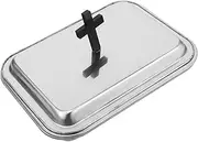 BESTYASH 1 Set Communion Tableware Tray Wine Supplies Christmas Party Tableware Baptism Party Plates Covered Bread Plate Offering Plates for Church Ceremony Supplies Stainless Steel Silver