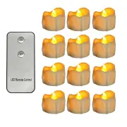 12pcs LED Electronic Tealight Remote Control Timing Tears Christmas Wedding Birthday Confession Decoration Flash Candle