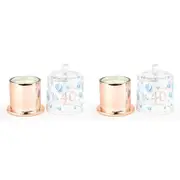 2x 40th Paper Hearts Candle w/ Glass Cloche Vanilla Scent 45hr Burntime Decor
