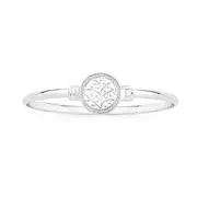 Silver Cz Tree Of Life 65x55mm Clip Bangle in Clear