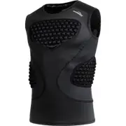 Mens Padded Compression Shirts Baseball Chest Rib Protector Football Rugby So...