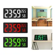 Large Digital Wall Clock Temperature Humidity Display 12/24H for Farmhouse