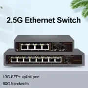 2.5GbE Network Switch 4 Ports 2.5G RJ45 with 2 Ports 10G SFP+ Fanless Plug