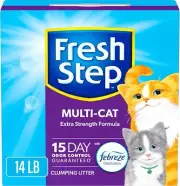 Fresh Step Clumping Cat Litter, Multi-Cat, Long Lasting Odor Control Kitty