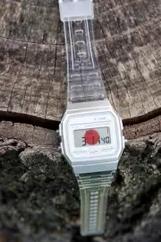 Japan Clear – Modified Watch Based on Casio F-91W – Transparent White Digital