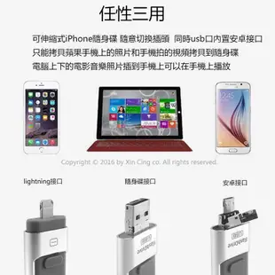 現貨128G高速足量手機隨身碟記憶碟記憶卡安卓蘋果iPhone 7 6S/6原廠認證I-flash隨身碟口袋相簿64G