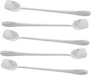 Zerodeko Long Handle Stainless Steel Stirring Spoons Square Head Spoons for Mixing Tea Cocktails