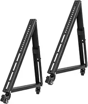 MERRYHAPY 1 Set Stand Units Outlet Modern Player Operate Foldable Top Stand Mount Screens Cable Device Standing Stands Flat Mobile Record Television Entertainment Cold Rolled Steel Black