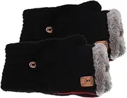[Minkissy] Fluff Gloves for Women Winter Riding Gloves Flipping Cover Easy to Use for Cold Activities