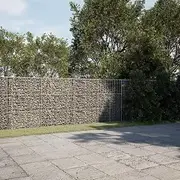 Gabion Basket with Cover 400x100x150 cm Galvanised Iron,Pots & Planters 84.05KG-3295216