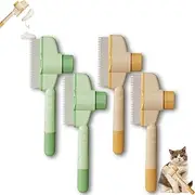 Self-cleaning Pet Flea Comb Grooming Brush, Pet Hair Removal Comb Flea Comb, 2025 New Grooming Brush Flea Comb for Cats and Dog, Pet Comb New Cat Brush with Release Button (Mix 4PCS)