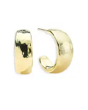 Ippolita 18K Yellow Gold Classico #2 Hammered Hoop Earrings