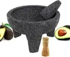 Molcajete 7” Mortar Pestle Salsera Salsa Guacamole Tejolote Lavastone Aztec May