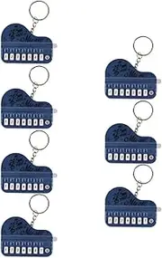 Lyaciomn Metallic Blue 7pcs Mini Handheld Electronic Keyboard Keychain Pendant Can Play Small Piano Easy to Use