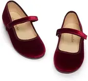 [Children Chic] ChildrenChic Mary Jane Flats with Hook and Loop Straps - Shoes for Girls (Infant/Toddler/Little Kid)