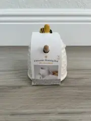 Ceramic Bee Hive Honey Pot With Wood Dipper