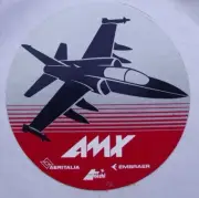 Vintage AMX Aeritalia Embraer Aer Macchi Jet Fighter Sticker Decal