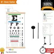 Premium Snellen Eye Chart with Wooden Frame - Ideal for Kids Eye Exams & Gifts