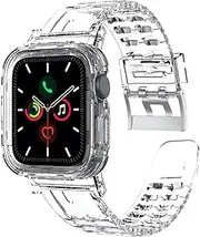 [ZUSLAB] iWatch Bumper Case Band Strap for Apple Watch Series 6/5/4/3/2/1/SE 42mm 44mm - Clear