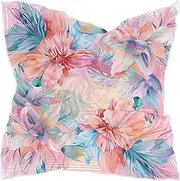 [sanluoli] California Condor Flower Floral square silk scarf scrafs elegant silk scarf for women for evening bufanda para mujer elegante, California Condor Flower Floral
