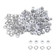 Grommets Kit 100set-4mm 1/6" Hole Metal Eyelets Grommet Tool,White