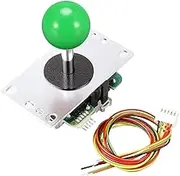 SANW@ Japan Original Arcade Joystick JLF-TP-8YT 4/8 Way Operation Adjustable with Green Ball Top and 5 Pin Wiring Harness