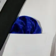 NEW - Men's Royal Blue Crushed Velvet Pre-Folded Pocket Square Insert