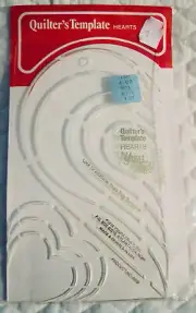 Quilter's "Hearts" Plastic Template Yours Truly NEW SEALED 1979 8 Patterns