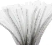 Super Fuzzy Chenille Stems Pipe Cleaners, Pack of 100 (White)