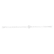 Sterling Silver Heart Paperclip 19cm Bracelet