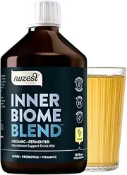 Nuzest - Inner Biome Blend – Liquid Probiotic – Digestive Health & Microbiome Support – 8 Microbiotic Cultures, 19 Fermented Herbs - Vegan Probiotic for Gut Health – Organic - 500ml (500 ml, Ginger)