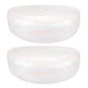 2pcs Eyeglass Case PU Leather Glasses Case for Women Men, Gradient White