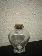 Ashland Corked Heart Shaped Glass Sand Or Craft Bottle.