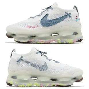 【NIKE 耐吉】Wmns Air Max Scorpion FK 女鞋 白 藍 全掌氣墊 單寧 休閒鞋(FJ7736-141)