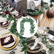 Artificial Garland Leaves Vines Grey Green 6.5FT Winter Flower Garland