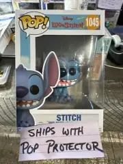 Funko Pop - Disney - Stitch Sitting On Beach #1045- with free Pop protector