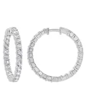 Bloomingdale's Fine Collection Diamond Inside-Out Hoop Earrings in 14K White Gold, 4.0 tcw