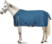 HORZE Glasgow Light Weight Waterproof Turnout Horse Sheet (No Fill) - Opal Blue - 78 in