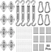 Shade Sail Hardware Kit, 6 Inch 304 Stainless Steel for Triangle & Rectangle ...