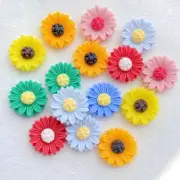 20pcs Mixed Color Charm Flower Resin Flatback For Slime Nail Decorations