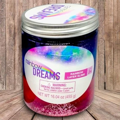 Rainbow Dreams Glitter Slime BULK 1 LB Resealable Jar ASMR Red Blue Purple Gift