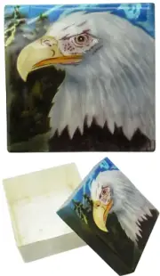 Capiz Shell Trinket Box, 3", Eagle