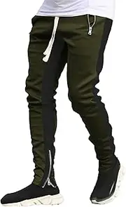 [JEShifangjiusu] Sweatpants Jogging Pants for Men Sweatpants Elasticated Waist Sports Running Pants Slim Fit Lightweight Drawstring, Dark Green B1, L