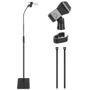 Pyle Square Base Gooseneck Microphone Stand w/ Mic Clip - Height Adjustable