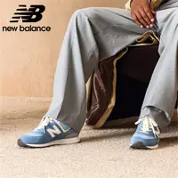 在飛比找PChome24h購物優惠-NEW BALANCE 休閒鞋 NB 574 天藍色 麂皮 